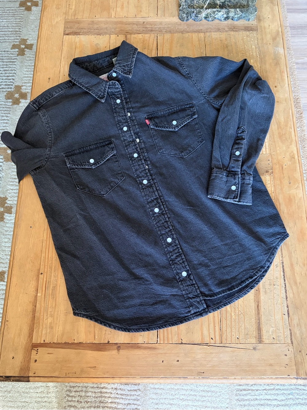 Levis Vintage dark gray denim button of western shirt